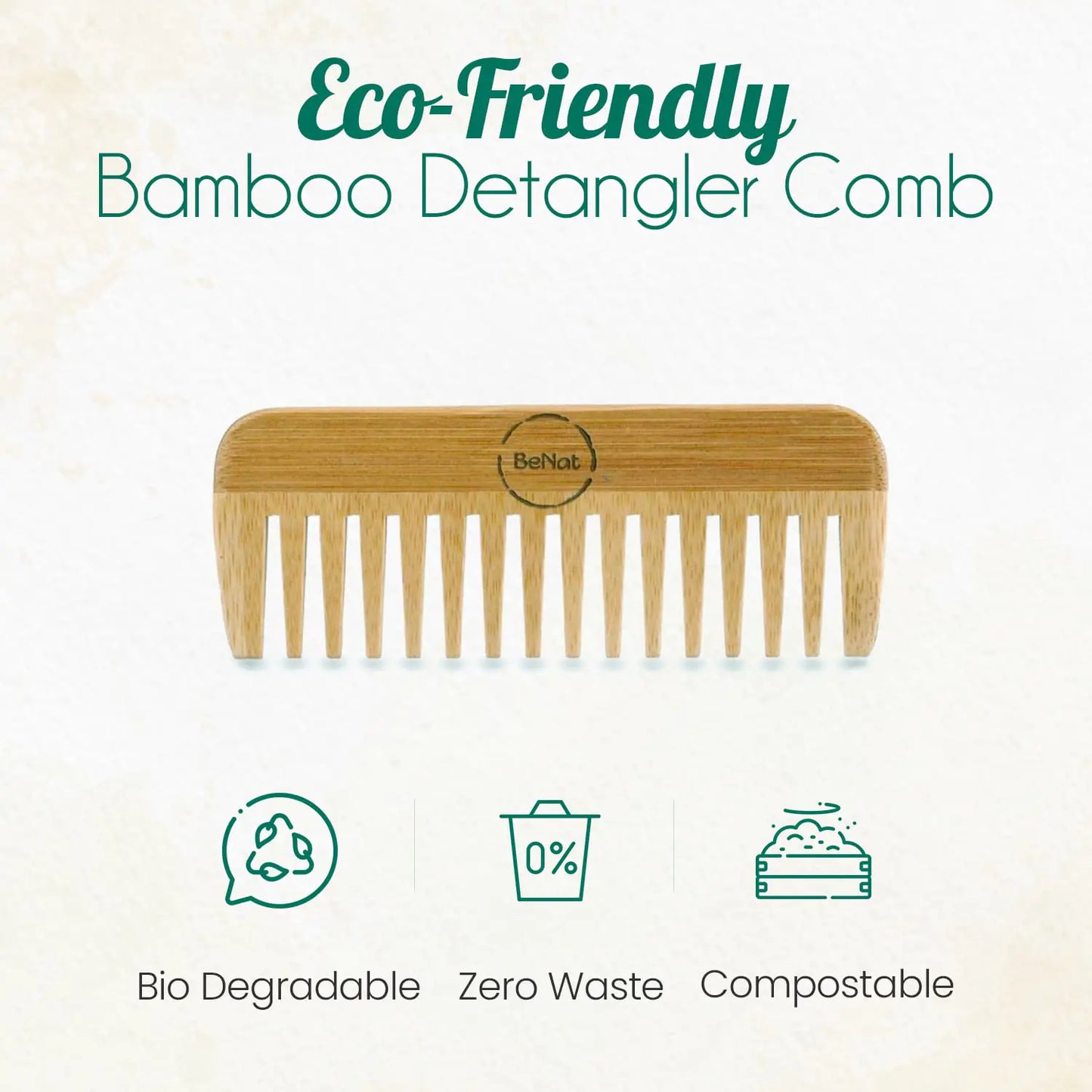 2MG All-Natural Bamboo Hair Comb