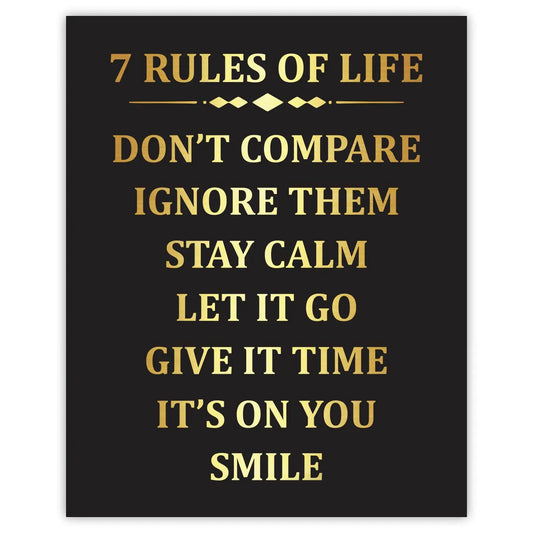 7 Rules of Life Motivational Poster