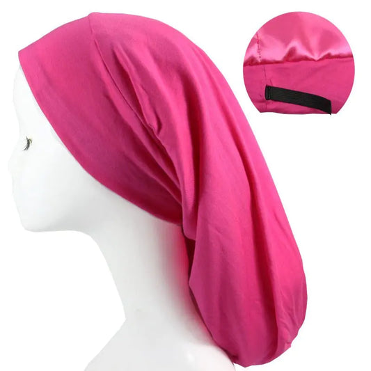 Women's Satin Satin Lined Adjustable Long Nightcap